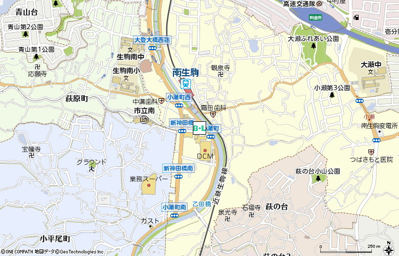 南生駒コンタクトレンズ付近の地図
